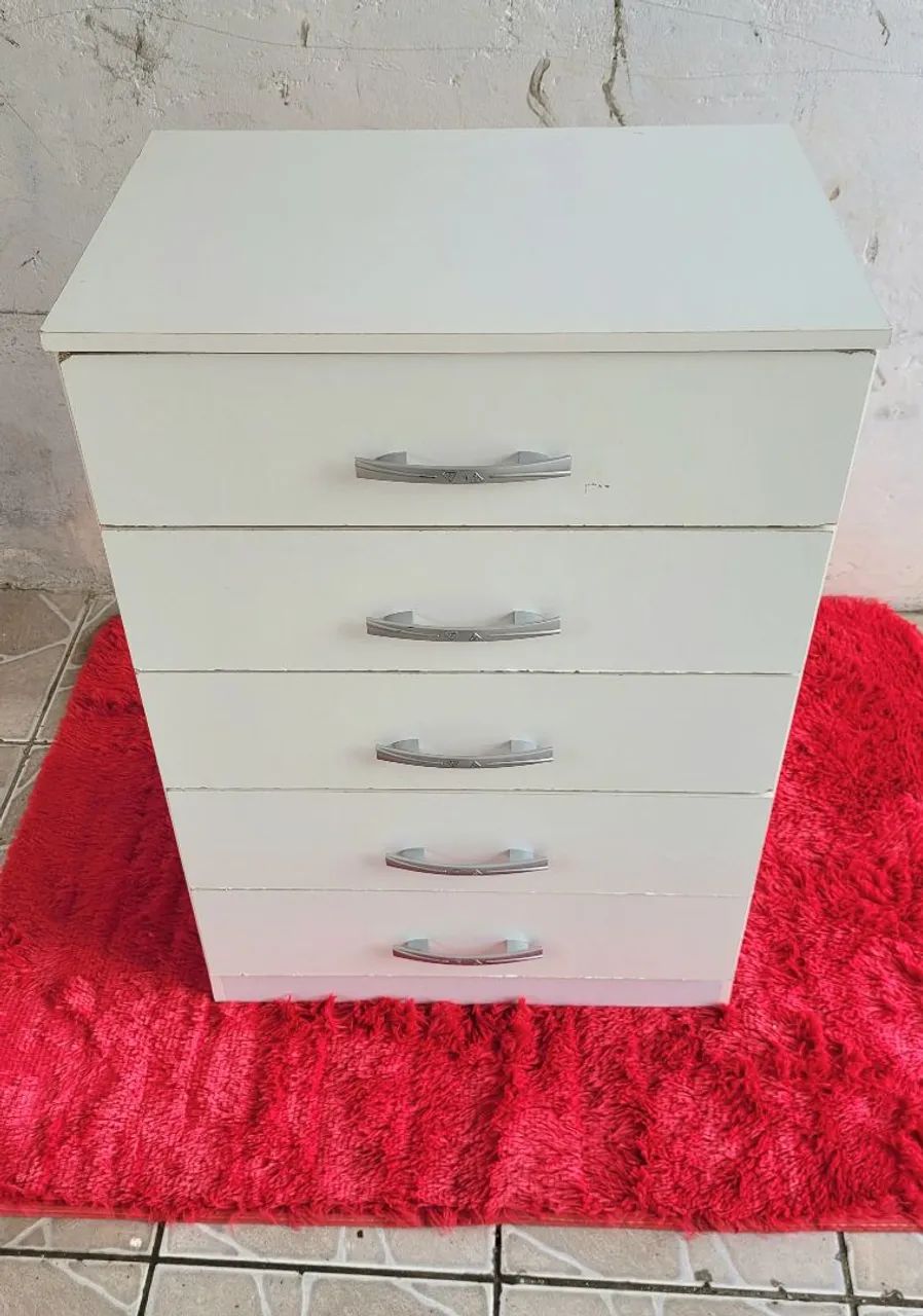 Cômoda branca com 5 gavetas - Foto 2