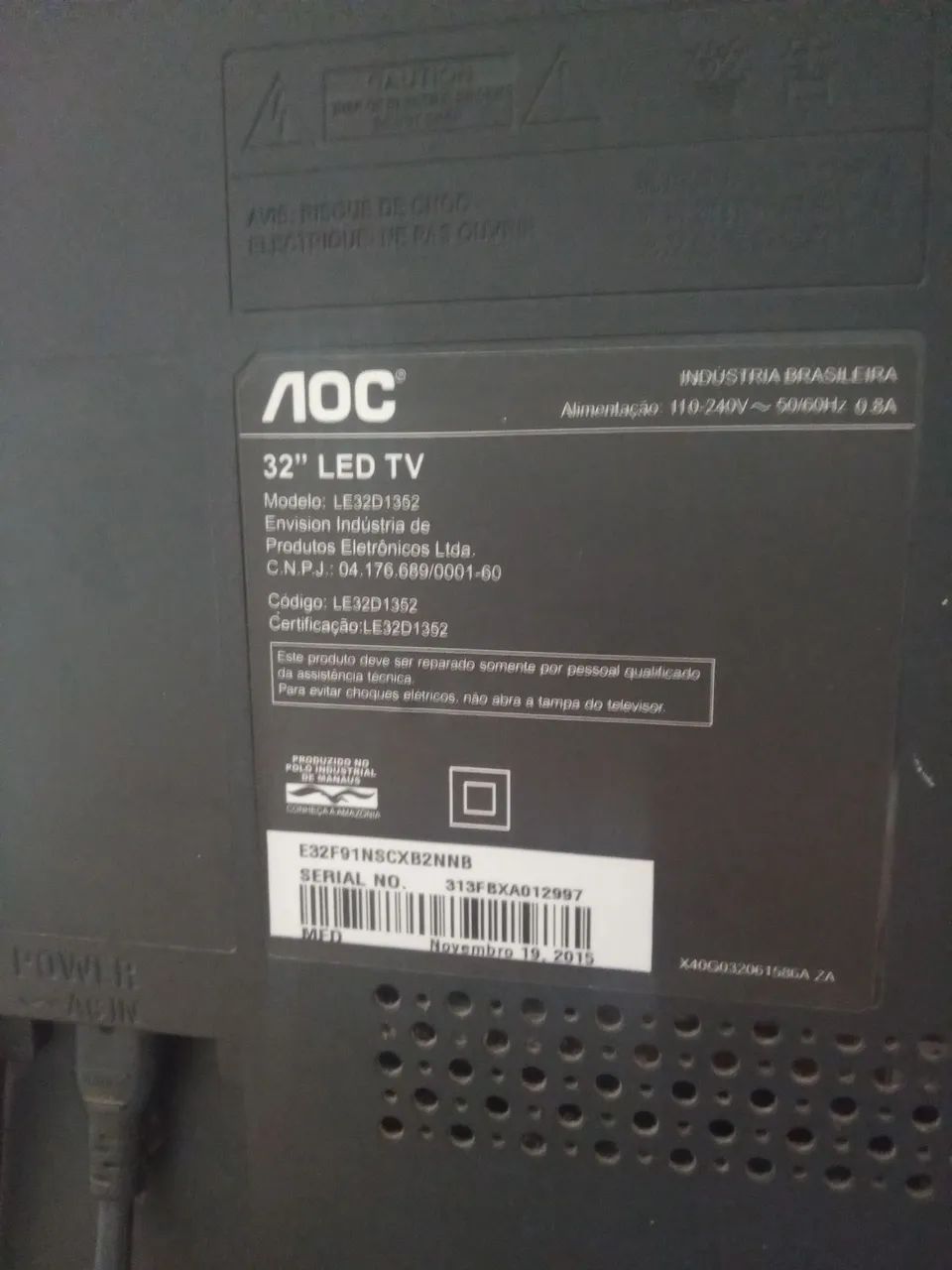 Tv AOC 32. Para retirada de peças. - Foto 3