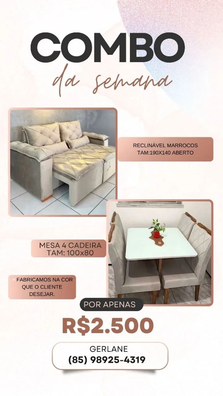  COMBO SOFÁ + MESA APARTIR R$ 1.500 - Foto 4