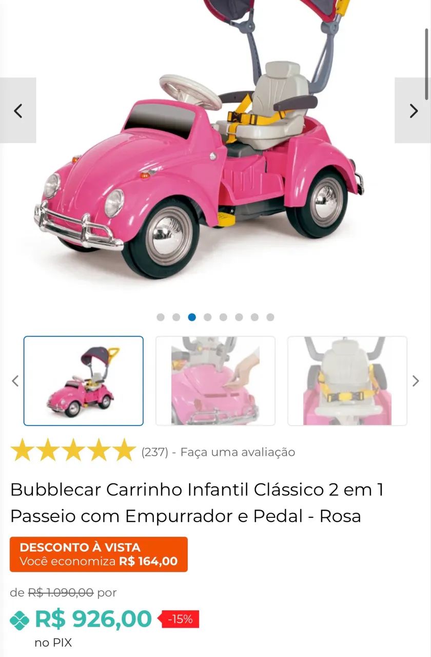 Fusca infantil Policar  - Foto 5