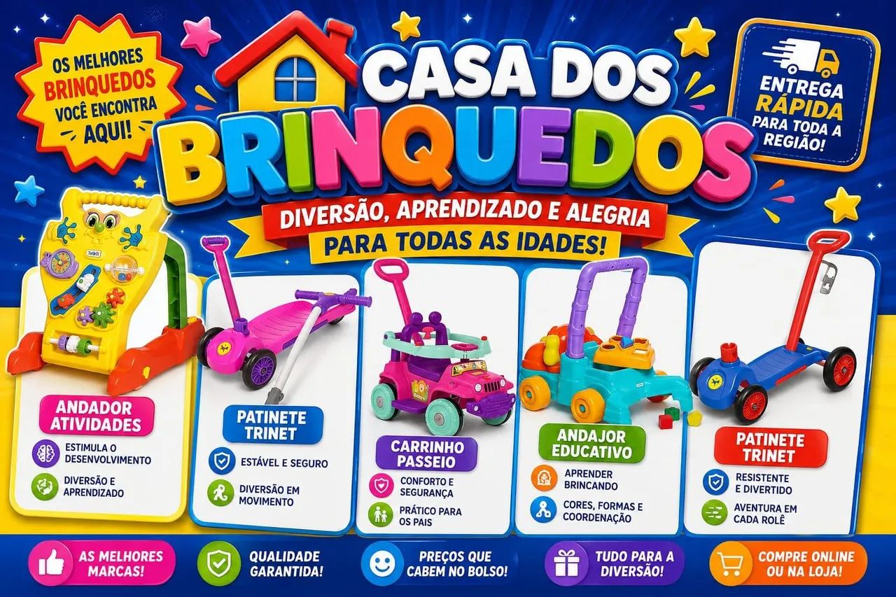 Brinquedos e Brinquedos a partir R$ 300.00