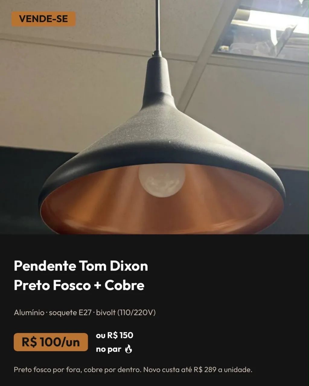 Par de Pendentes de Luz 30cm Diâmetro