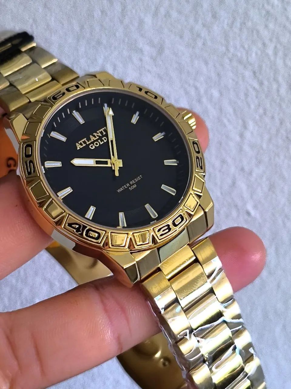 Relógio dourado luxo masculino  - Foto 5