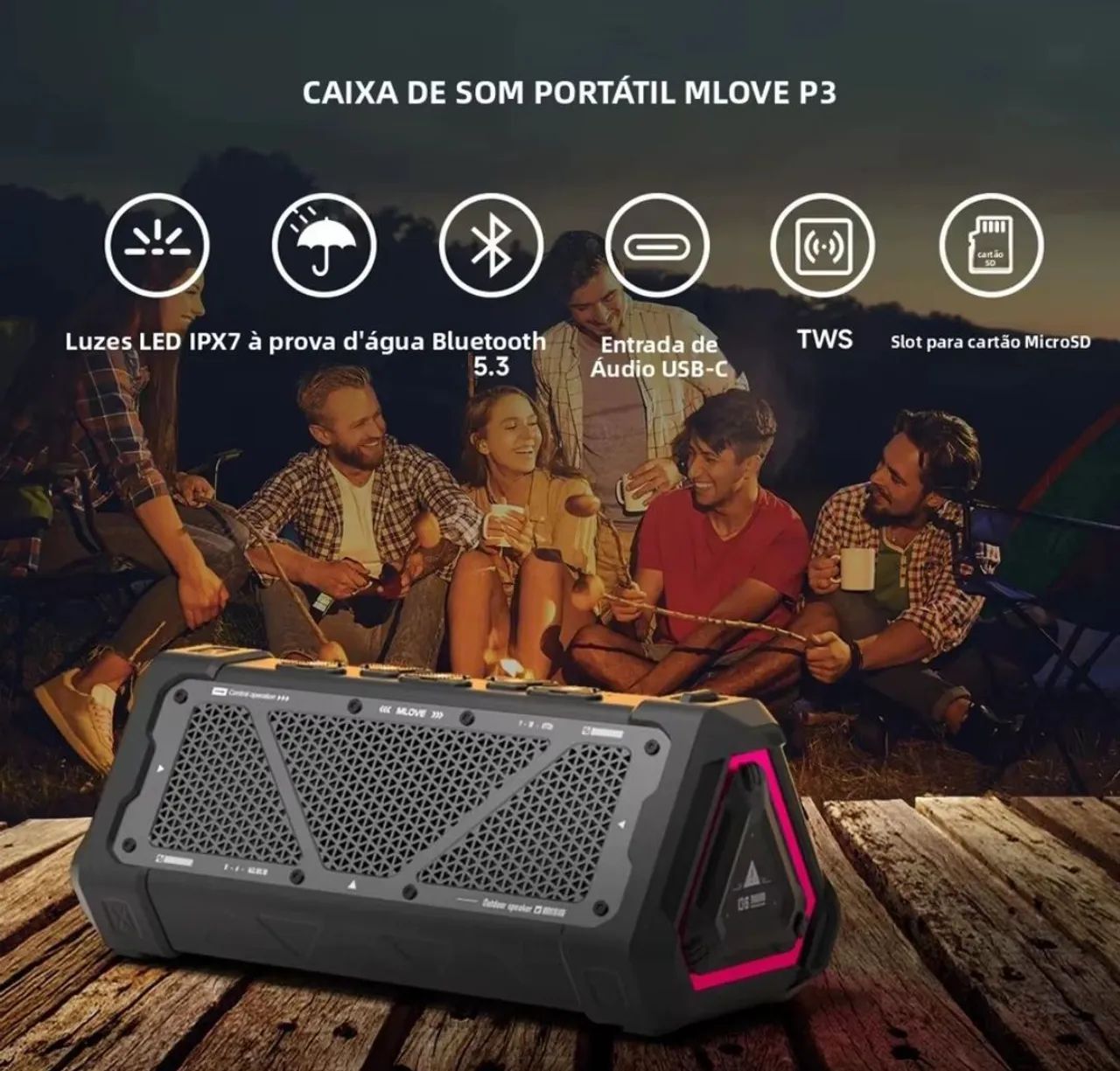 Caixa de som Mlove 40w