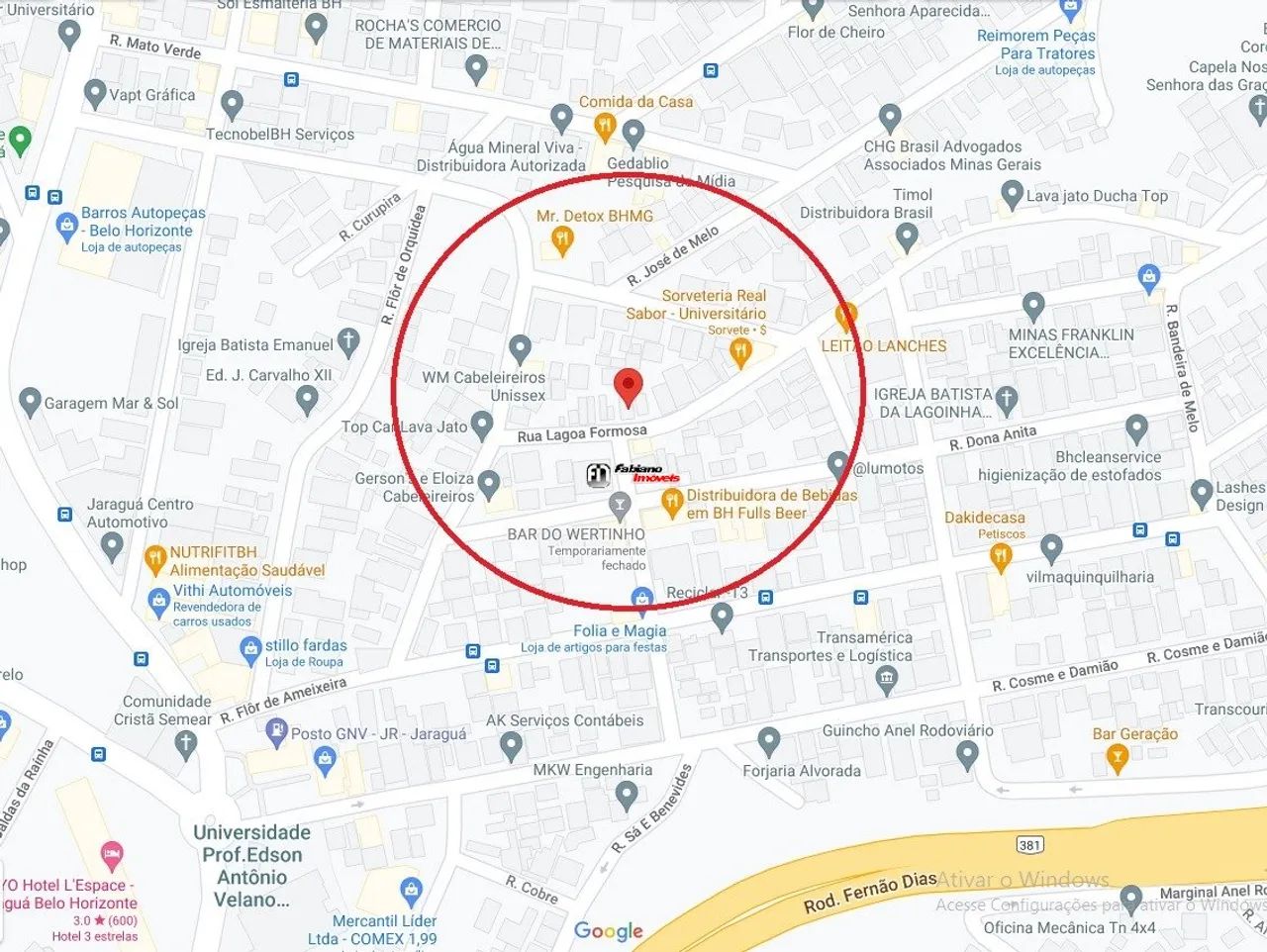 Lote com 445m² à venda na Pampulha