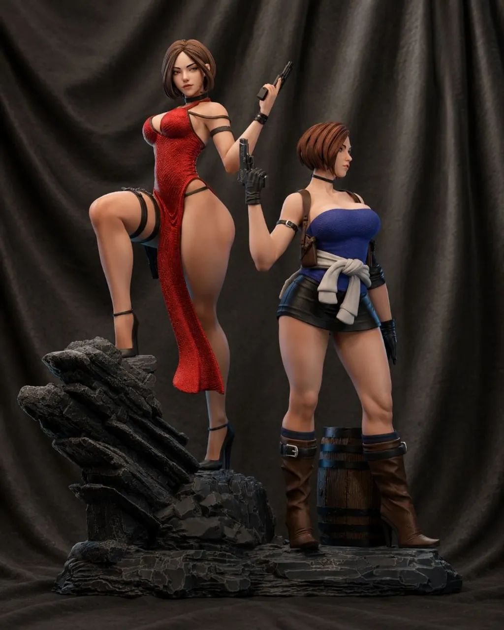 Figure/Estátua Jill Valentine e Ada Wong em resina. - Foto 2
