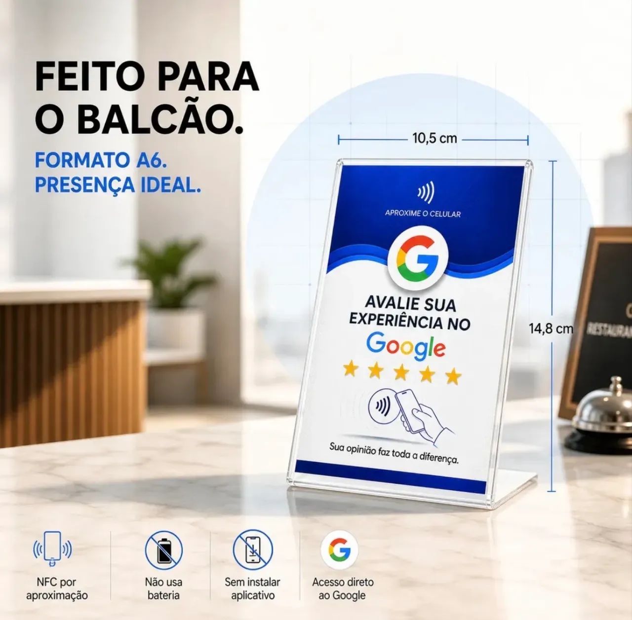 Placa NFC para Avaliação Google - Foto 2