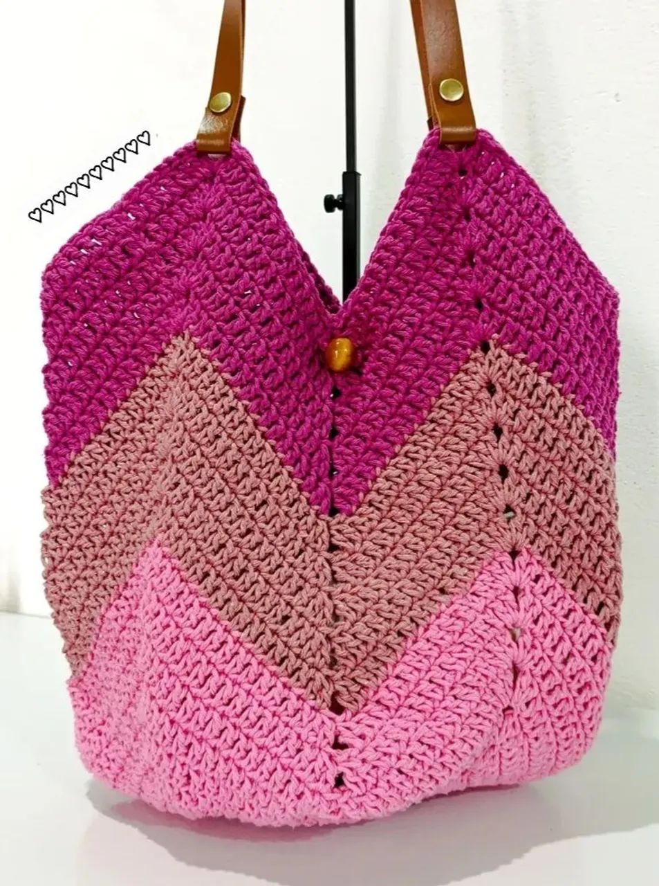 150 reais bolsa de croche  rosa