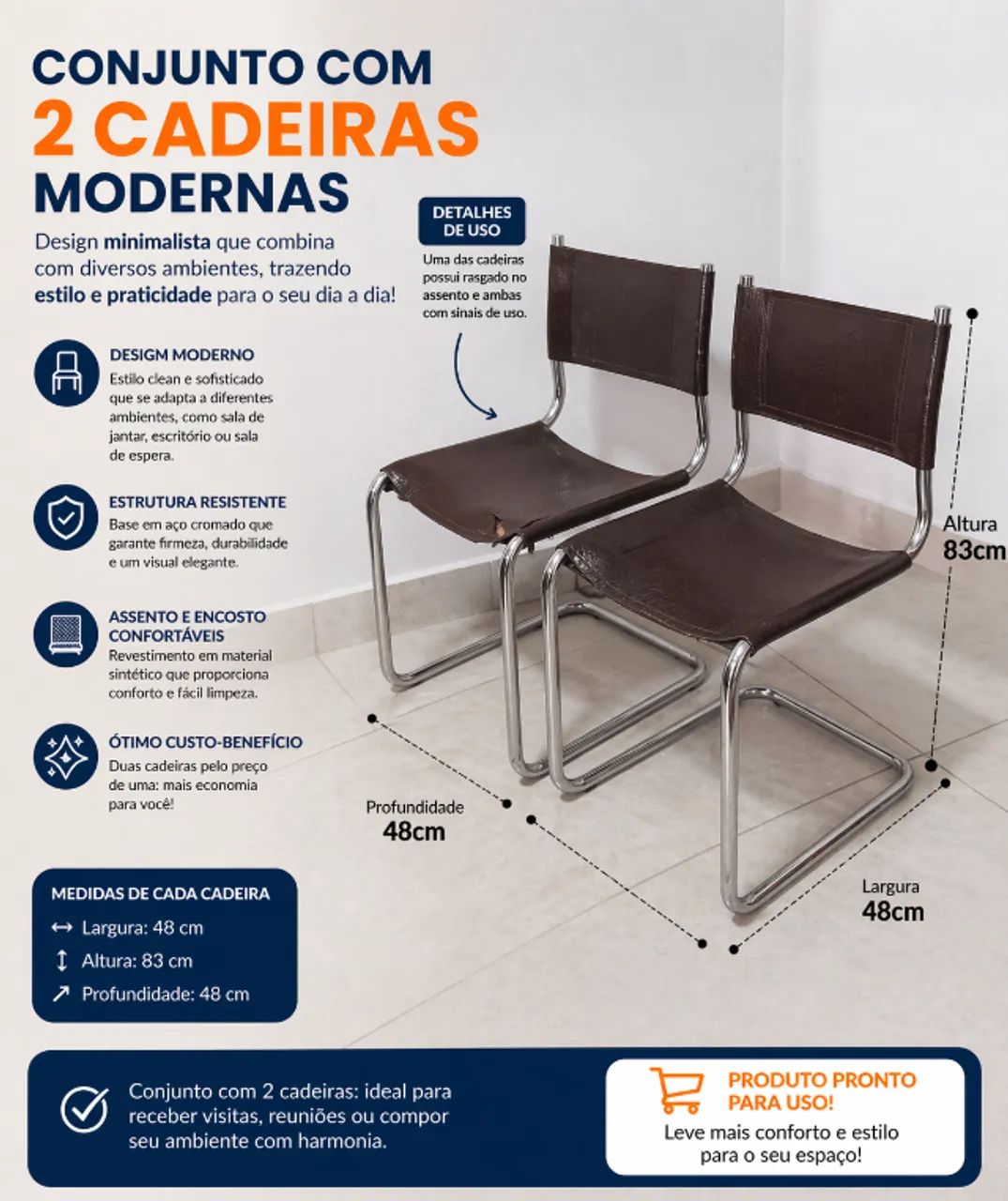 Conjunto com 2 Cadeiras