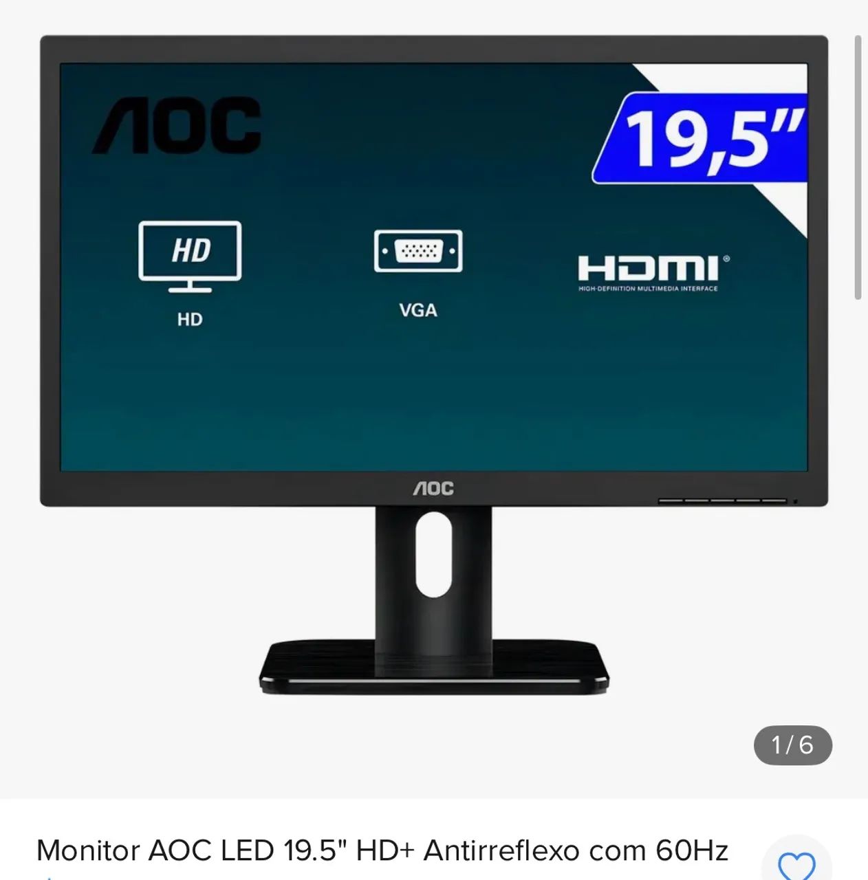 Monitor AOC LED 19,5? 60hz - Foto 3