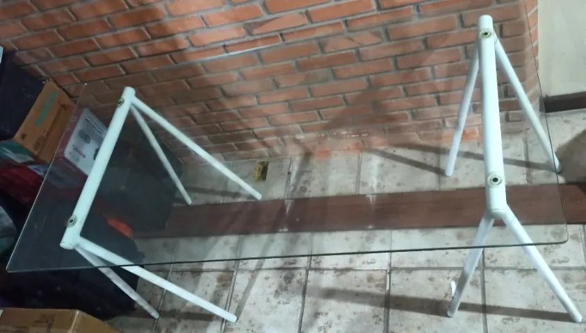 Mesa de vidro 140×70 cm - escrivaninha / mesa de jantar 4 lugares - Foto 2