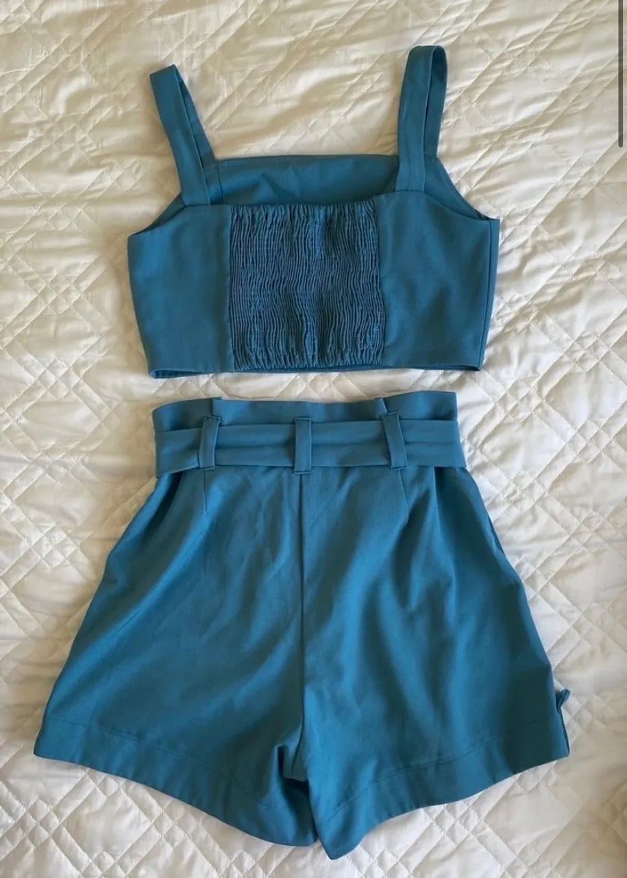 conjunto lizie azul grisalho m - Foto 2