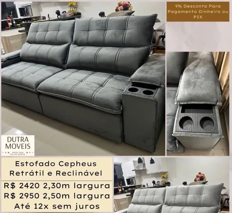 Sofá de Veludo com molas ensacadas - Qualidade Premium - Foto 2