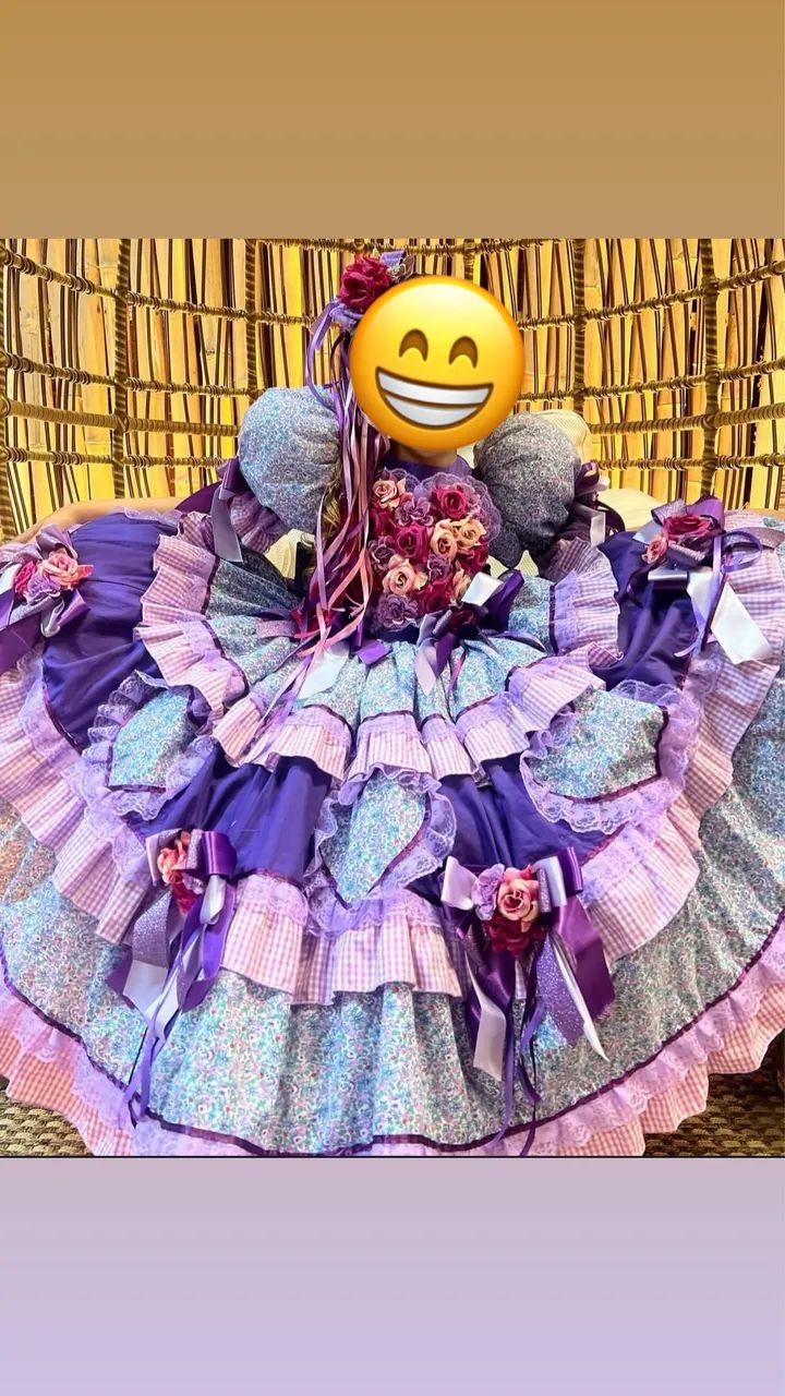 Vestido junino menina de 8 a 10