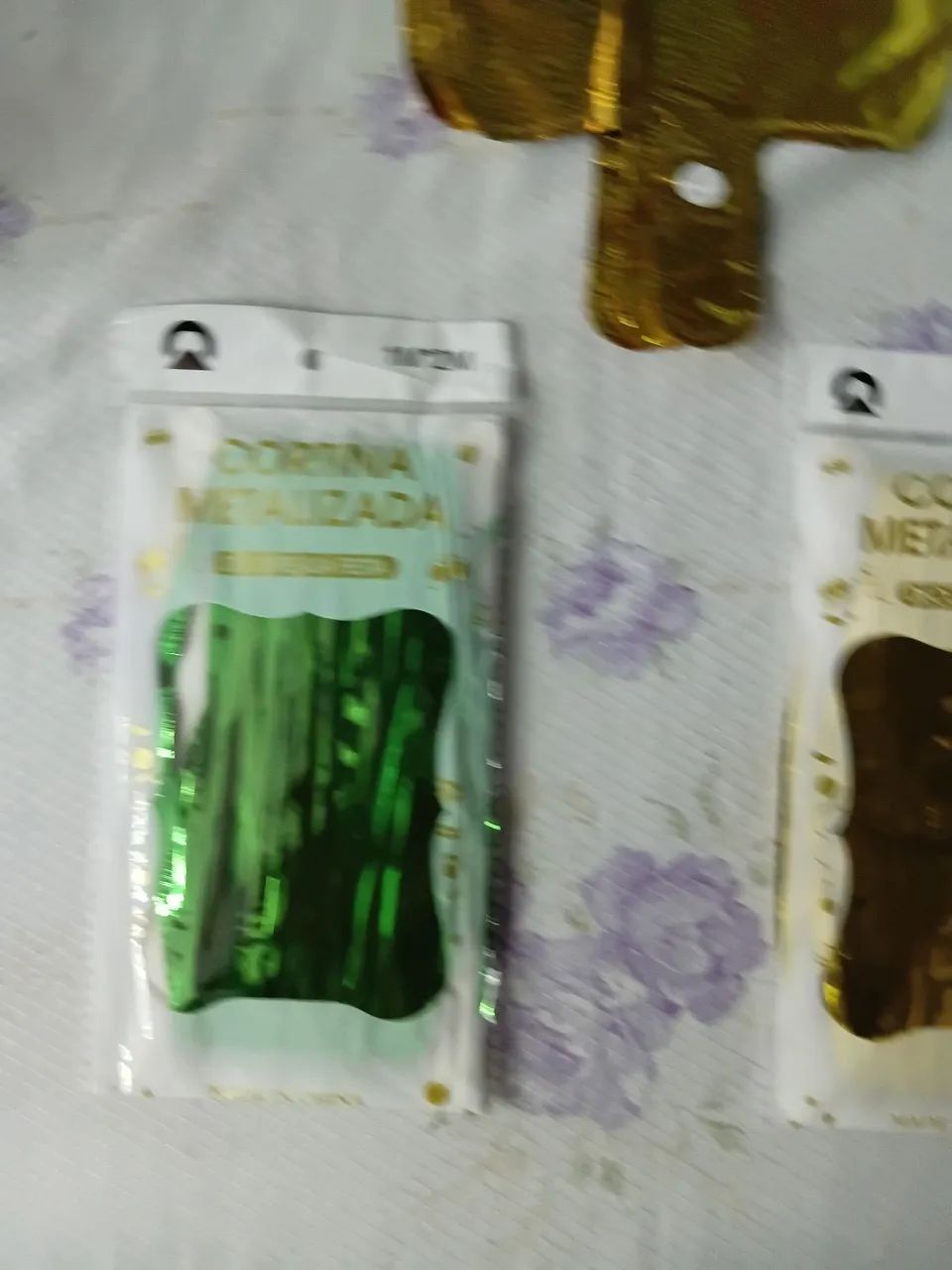 Kit 2 cortina metalizada e 5 balões - Foto 2