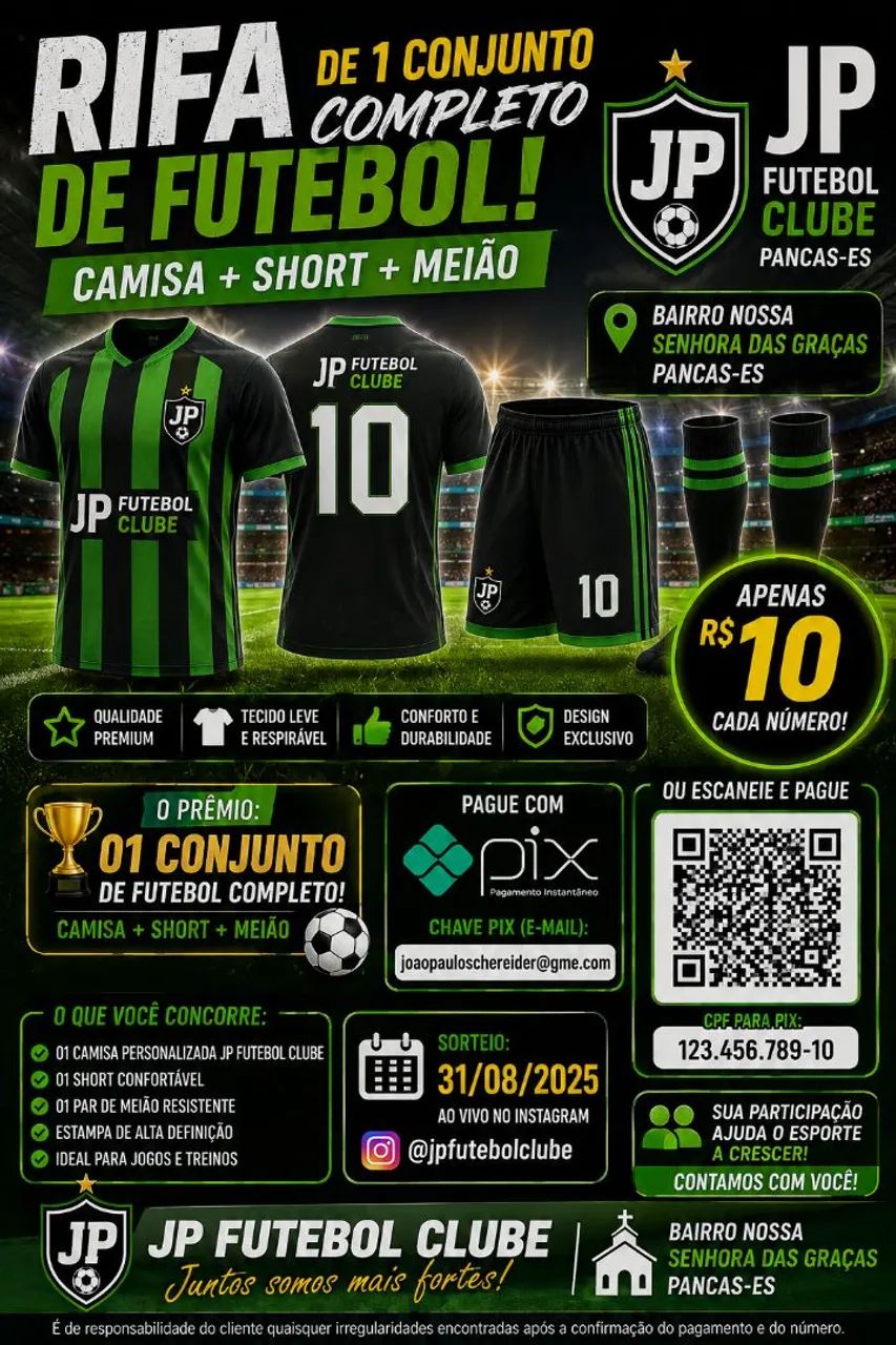 Jogo de camisa short meião conjunto 