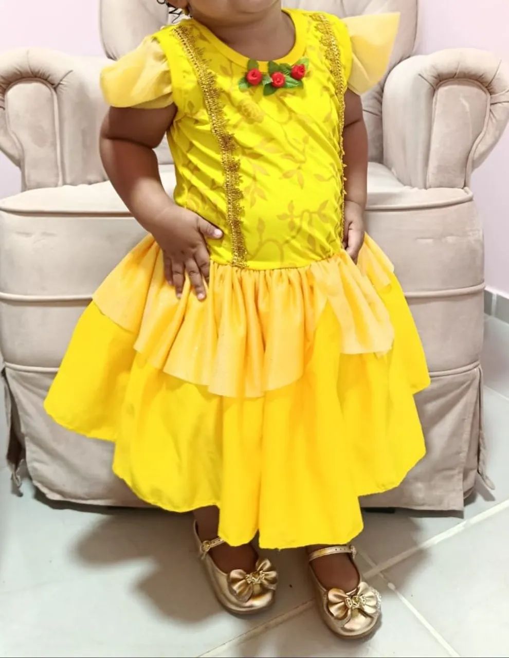 Vestido Infantil Fantasia Bela - Foto 4