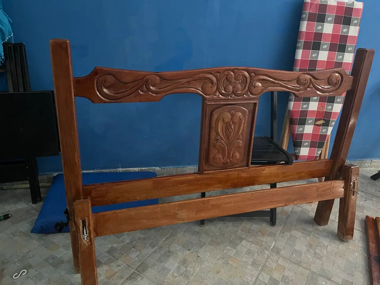 Cabeceira e pé de cama madeira