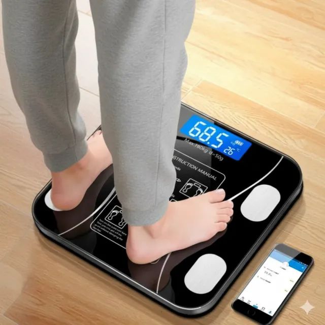 Balança Digital de Bioimpedância - 140kg Preta