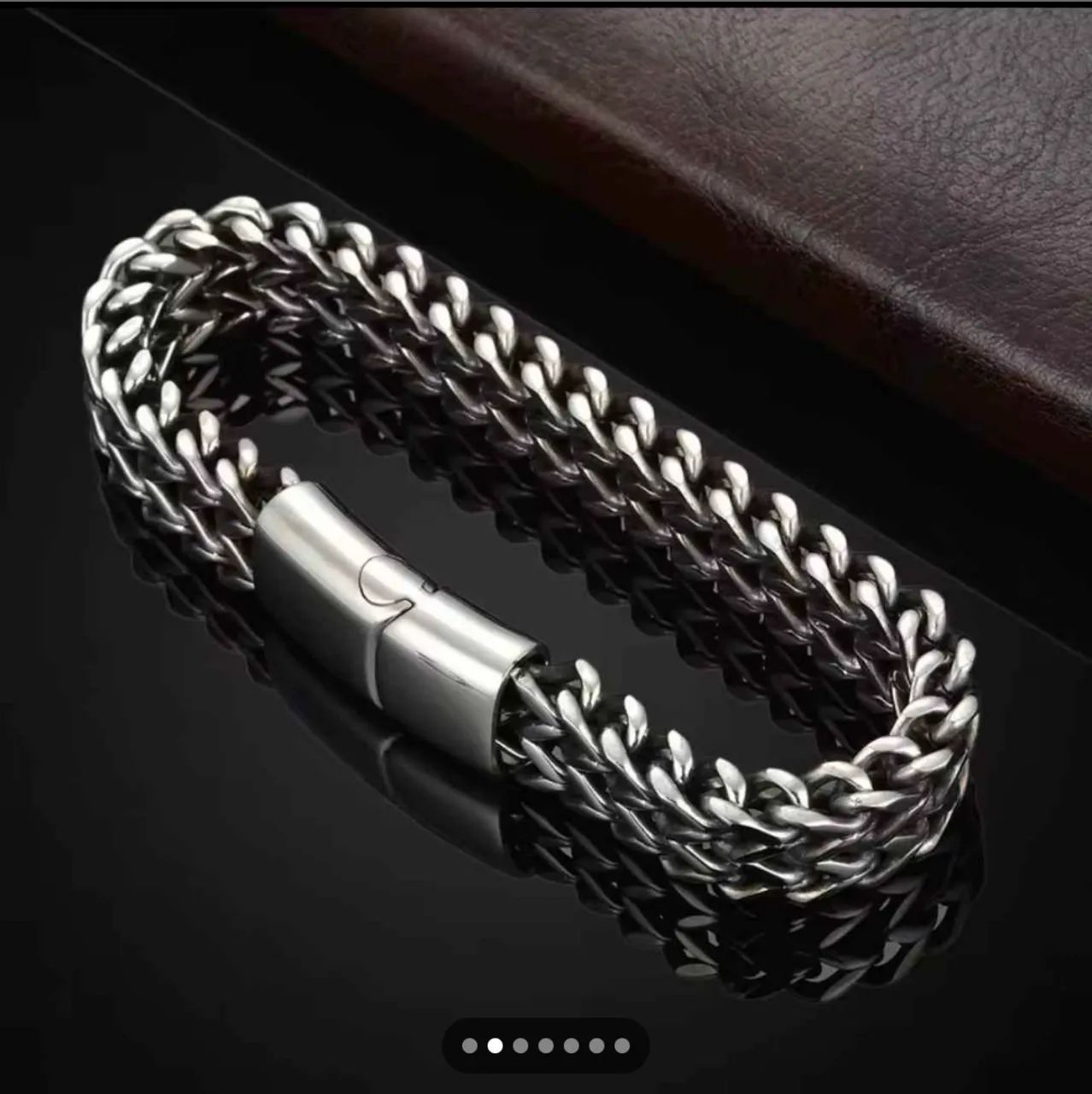 Pulseira Aço Inox Masculina 19Cm - Foto 2