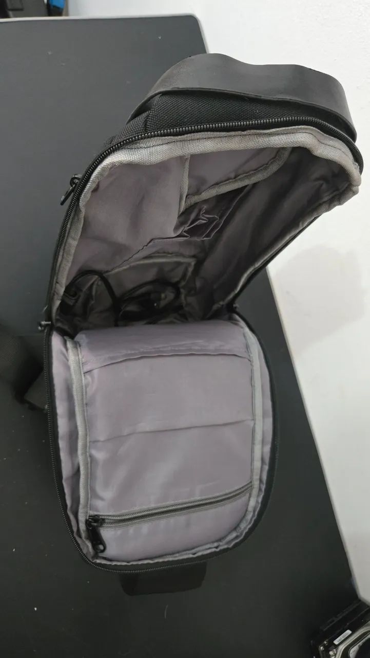 Mochila Bolsa Ombro Transversal Usb Cadeado Impermeável - Foto 3