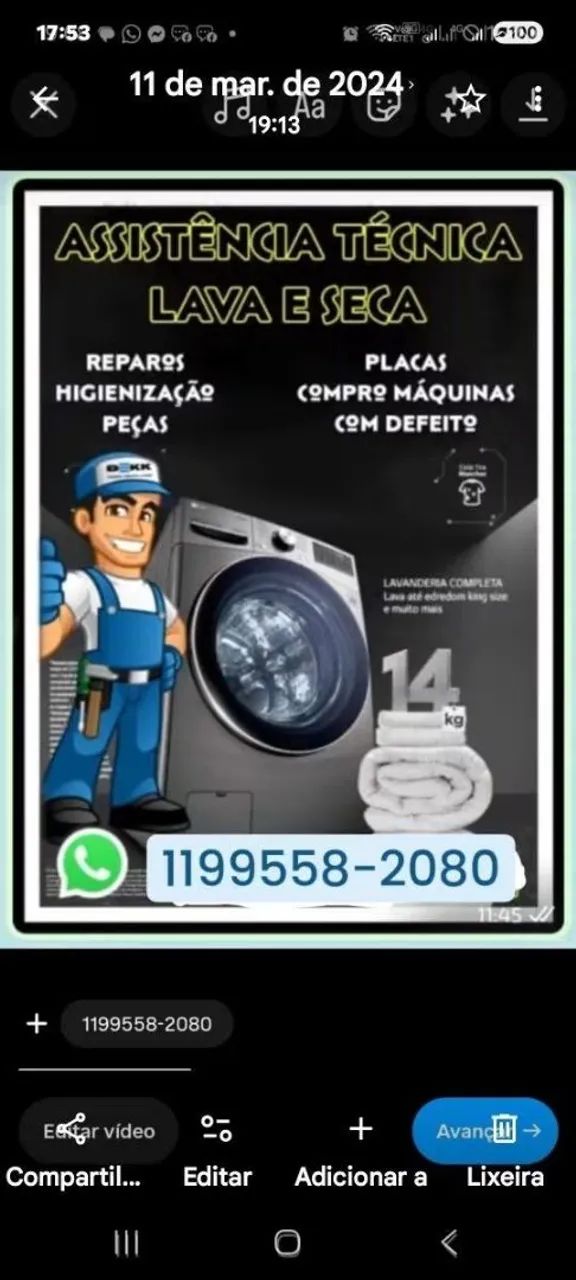 Técnico lava seca e lavadoras roupas 
