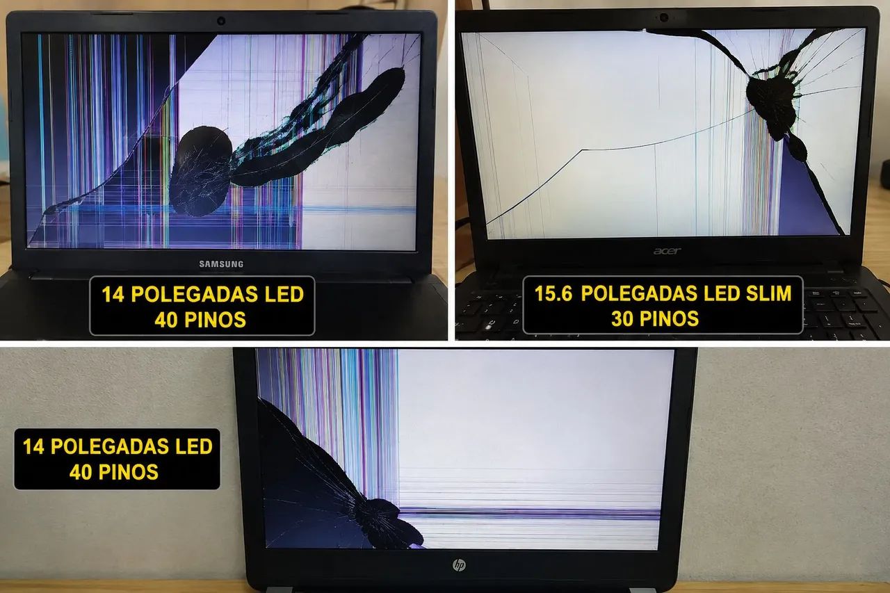 Telas de notebook quebradas. Ler descrição
