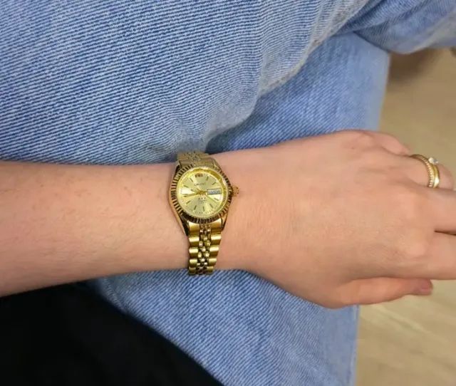 Relogio Orient Feminino Automatico Dourado 