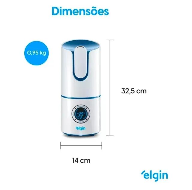 Umidificador de Ar Elgin Ultrassônico Digital 2,5L Bivolt Branco - Foto 6