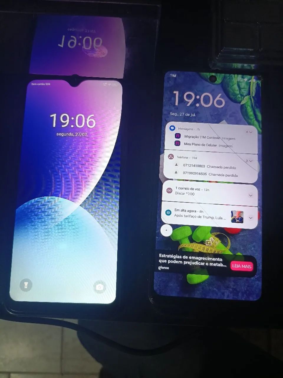 Celular valor 250 e Motorola 450 Intel A70