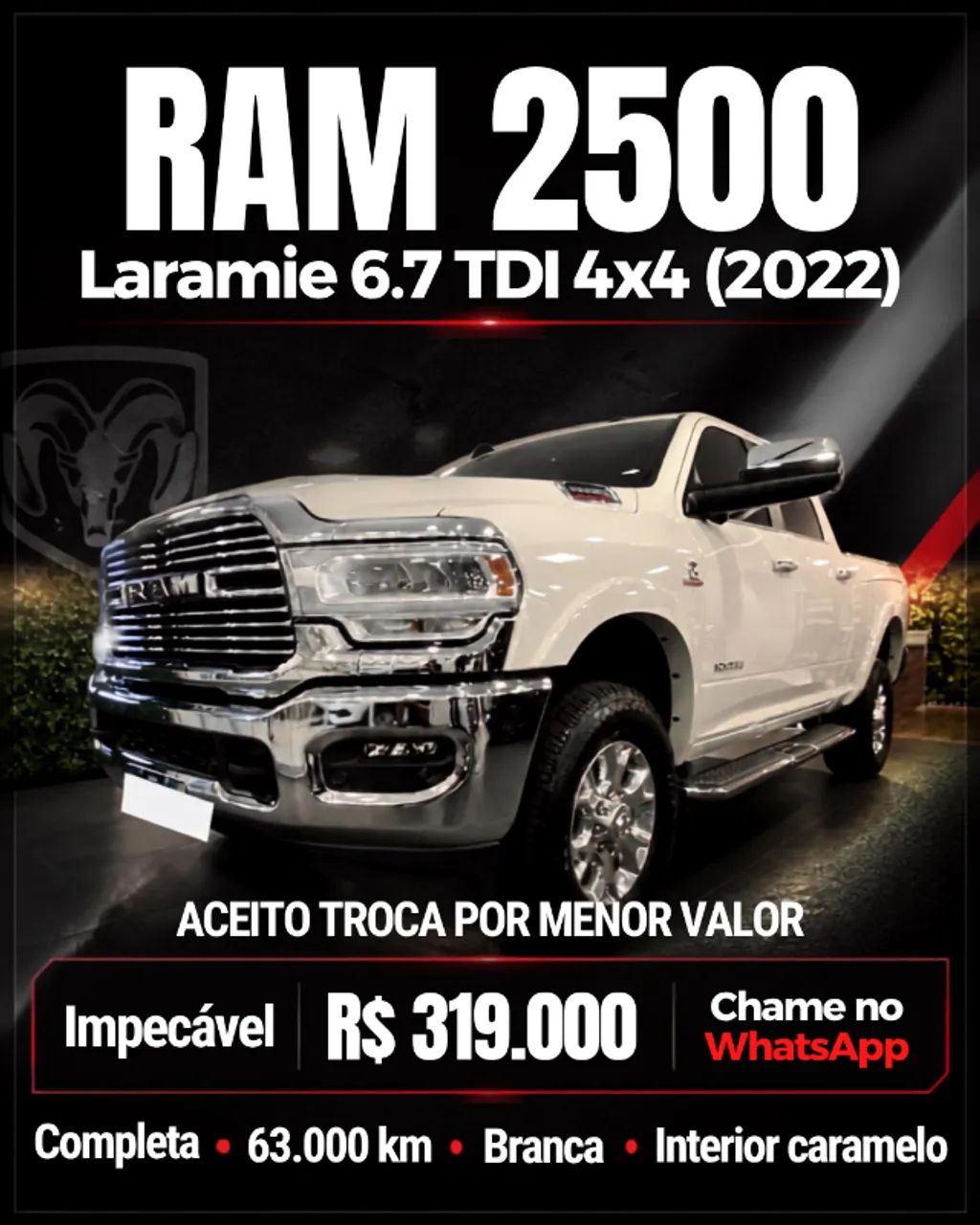 Ram 2500 LARAMIE 6.7 TDI CD 4X4 DIESEL 2022