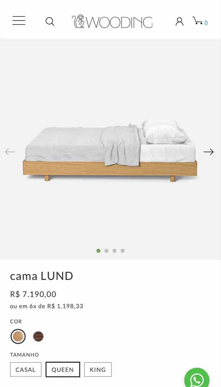 Cama Queen Lund - Wooding + Colchão Copel - Foto 3