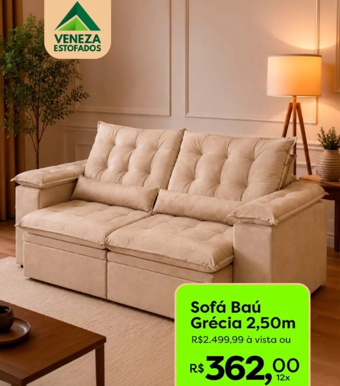 Sofá Baú Grécia 2,50m  - Foto 2