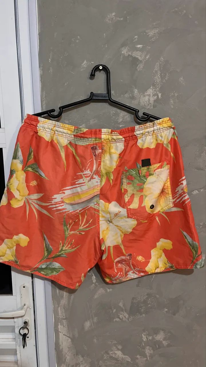 short florido masculino laranja - Foto 2