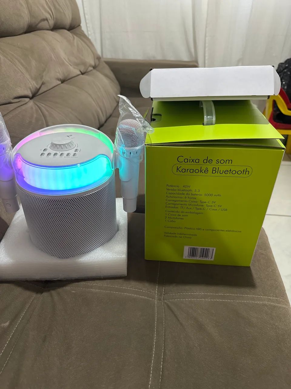 Vendo caixa de som Karaokê e Bluetooth nova - Foto 2