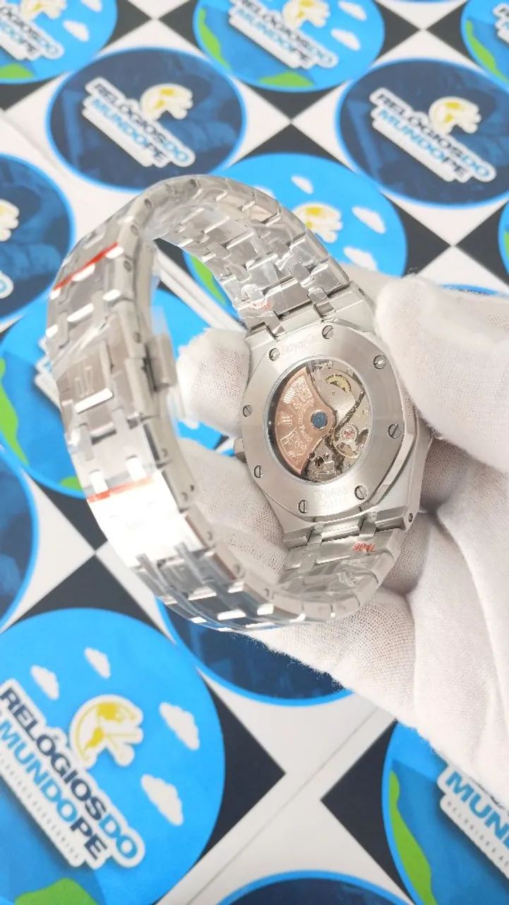 RELÓGIO AP FUNDO BLACK ROYAL OAK AUTOMÁTICO  - Foto 4