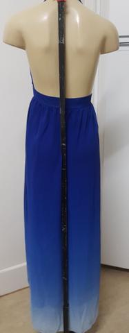 Vestido longo em chiffon degrade azul frente única G ver medidas - usado - Foto 3