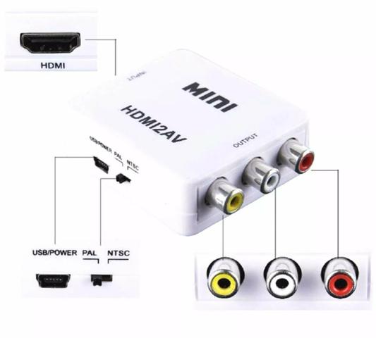 Promoção Mini adaptador Conversor de HDMI para vídeo 3rca AV, Entrego