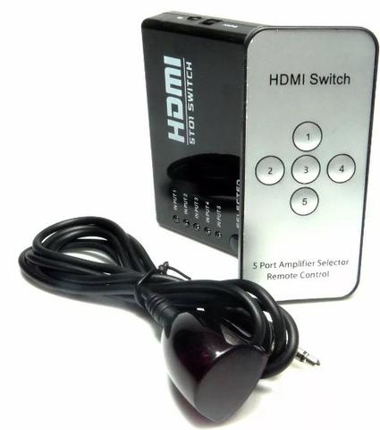(NOVO) Hub Switch Hdmi 5 Portas Playstation Xbox Dvd Tv Lcd Led - Foto 4
