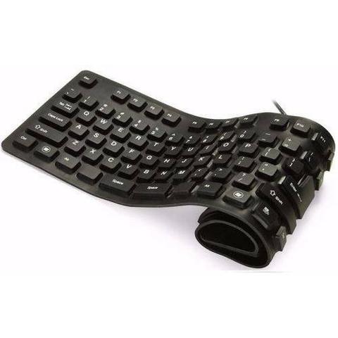 Teclado USB Flexível Preto Maxprint