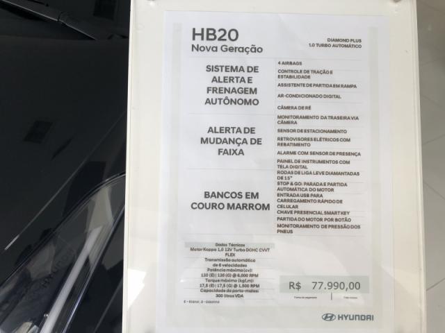 HYUNDAI HB20 1.0 TGDI FLEX DIAMOND 2020 - Foto 7
