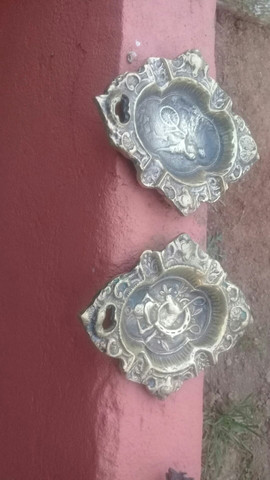 Galo e cinzeiro antigo de bronze - Foto 3