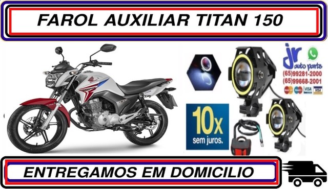 Par Farol de Milha Led Angel Eyes Titan 150 2015