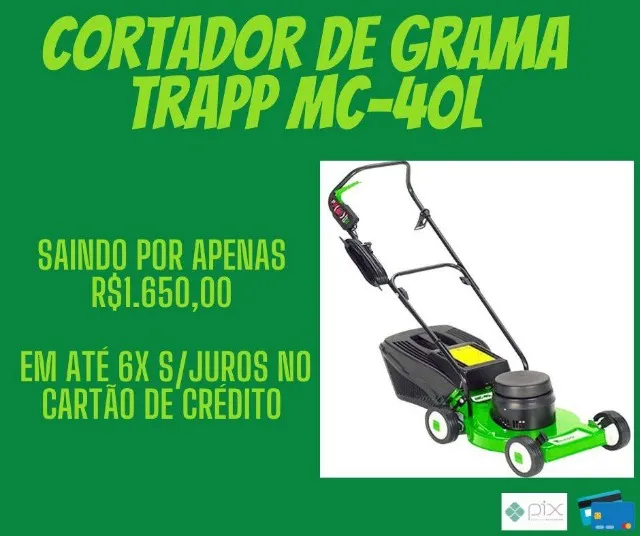CORTA CESPED TRAPP MC40L 1HP C/BOLSA 1300W