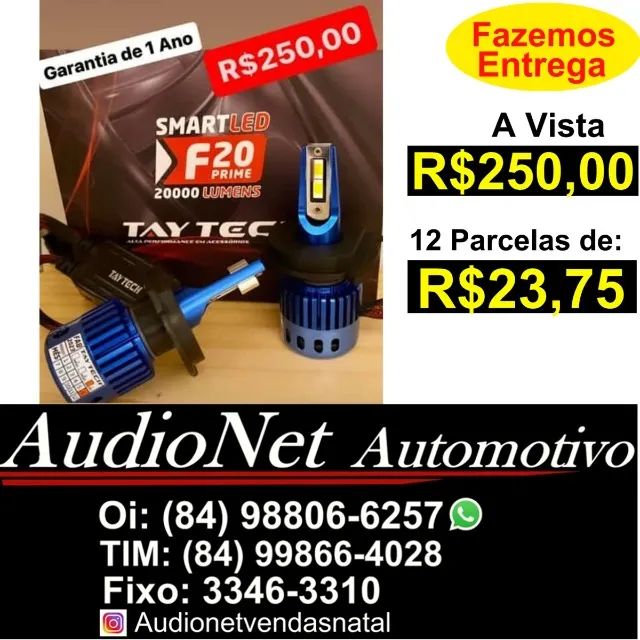Super Led 20 Mil Lumens F20 Prime tay Tech H4 e H11 Farol Alto Baixo Luz Carro Veicular Mo