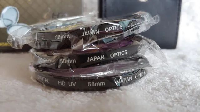 Filtro Lente 58mm Japan Lacrado Canon Nikon Sony 3 filtros Kit - Foto 3