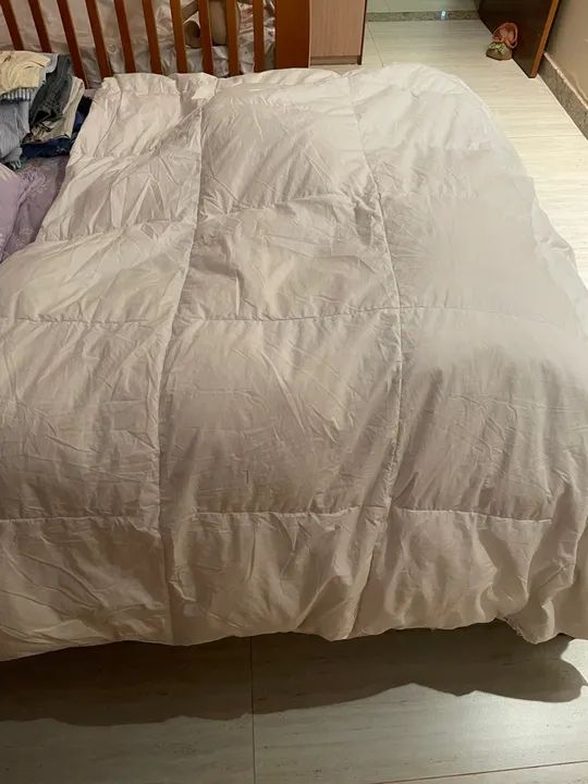 Edredom de solteiro em algodão e pena