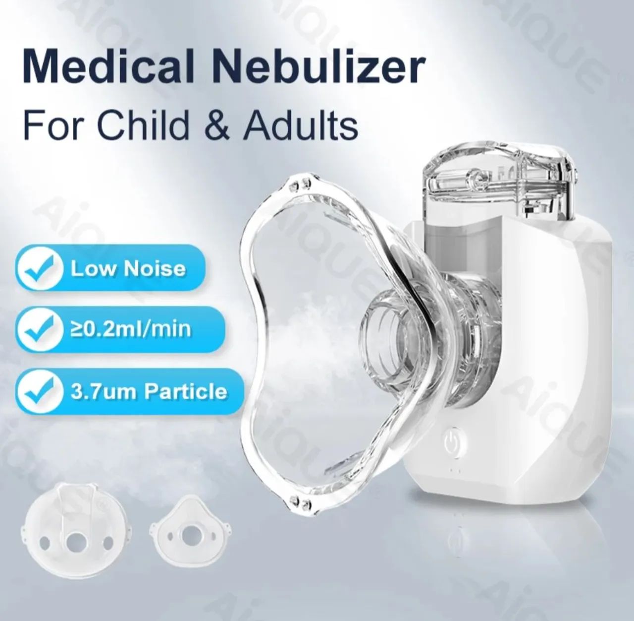 Nebulizador/Inalador Ultrassônico Silencioso Led Recarregável Portátil Adulto/Infantil - Foto 3