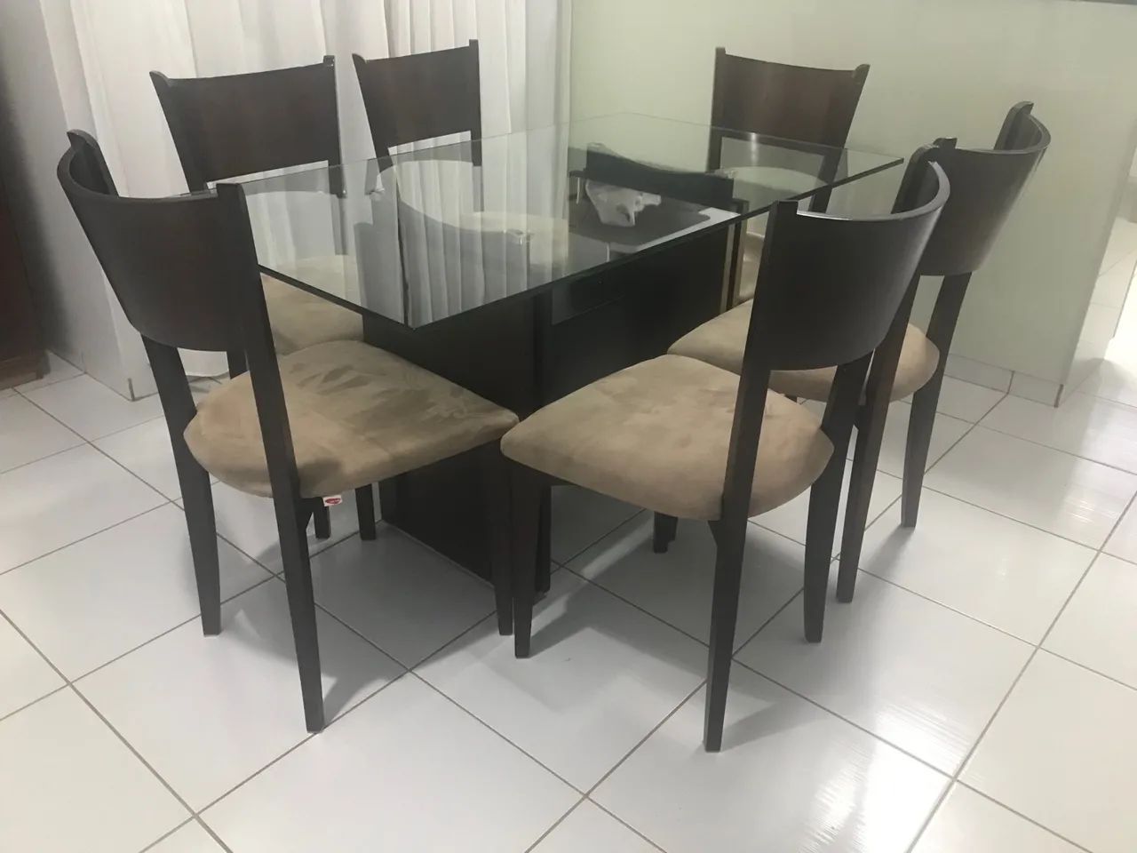 Mesa de Jantar em Vidro com 6 Cadeiras Herval - Foto 2