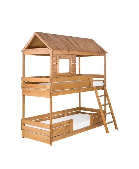 Cama Beliche de Madeira estilo Casinha para Crianças - 2 Andares!